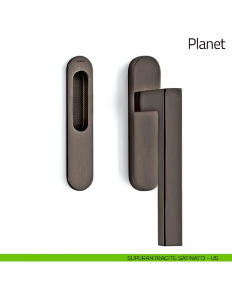 Maniglione per alzante scorrevole Planet corto Olivari singolo superantracite satinato