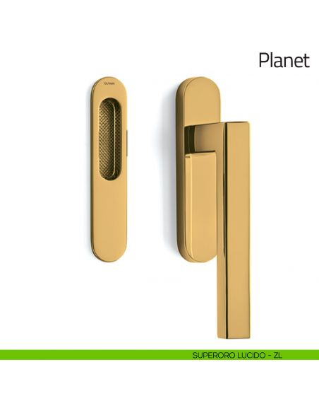 Maniglione per alzante scorrevole Planet corto Olivari singolo superoro lucido