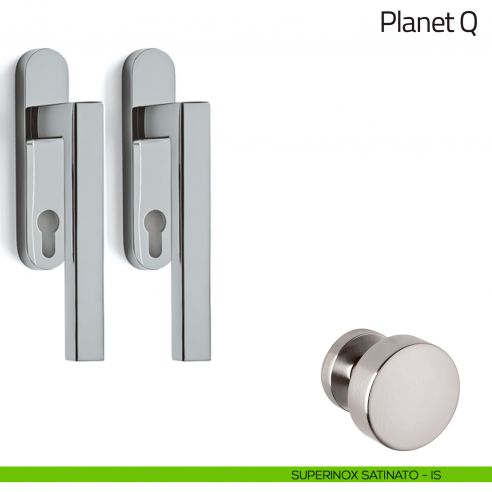 Maniglione per alzante scorrevole Planet corto Olivari accoppiato superinox satinato