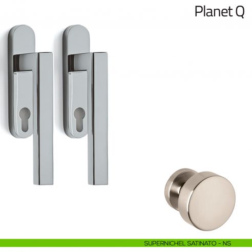 Maniglione per alzante scorrevole Planet corto Olivari accoppiato supernichel satinato