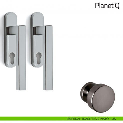 Maniglione per alzante scorrevole Planet corto Olivari accoppiato superantracite satinato