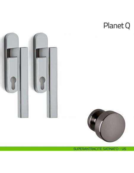 Maniglione per alzante scorrevole Planet corto Olivari accoppiato superantracite satinato