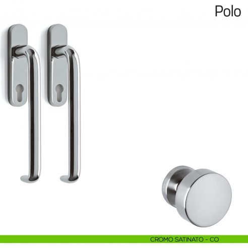 Maniglione per alzante scorrevole Polo Olivari accoppiato cromo satinato