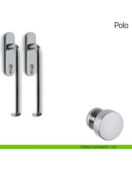 Maniglione per alzante scorrevole Polo Olivari accoppiato cromo satinato