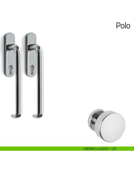 Maniglione per alzante scorrevole Polo Olivari accoppiato cromo lucido