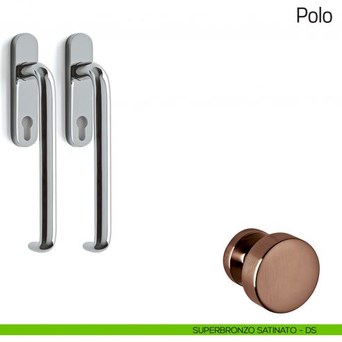 Maniglione per alzante scorrevole Polo Olivari accoppiato superbronzo satinato