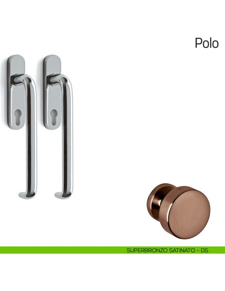 Maniglione per alzante scorrevole Polo Olivari accoppiato superbronzo satinato