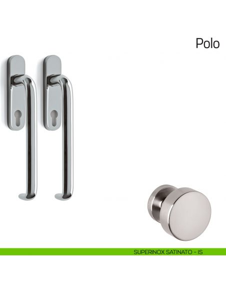 Maniglione per alzante scorrevole Polo Olivari accoppiato superinox satinato