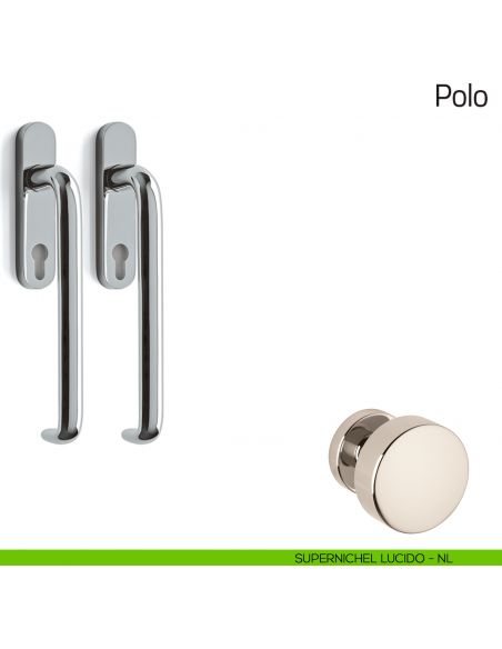 Maniglione per alzante scorrevole Polo Olivari accoppiato supernichel lucido