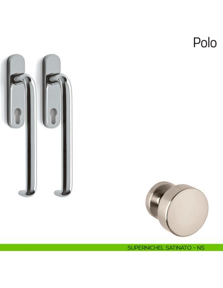 Maniglione per alzante scorrevole Polo Olivari accoppiato supernichel satinato