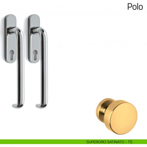 Maniglione per alzante scorrevole Polo Olivari accoppiato superoro satinato