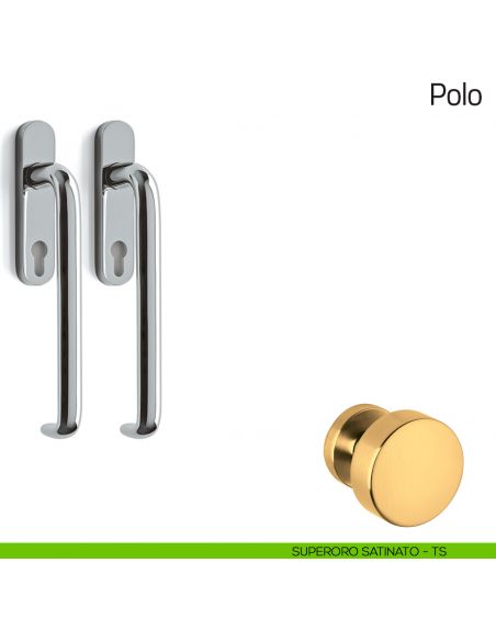 Maniglione per alzante scorrevole Polo Olivari accoppiato superoro satinato