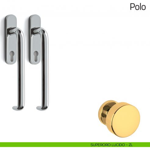 Maniglione per alzante scorrevole Polo Olivari accoppiato superoro lucido