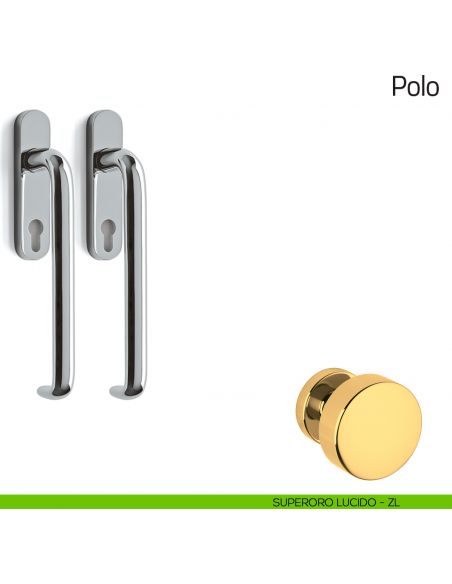Maniglione per alzante scorrevole Polo Olivari accoppiato superoro lucido
