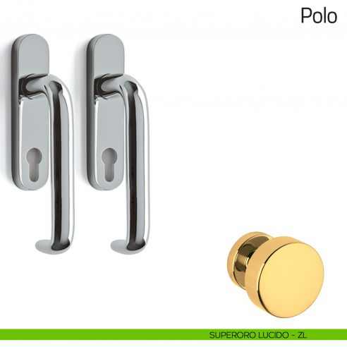 Maniglione per alzante scorrevole Polo Olivari accoppiato superoro lucido