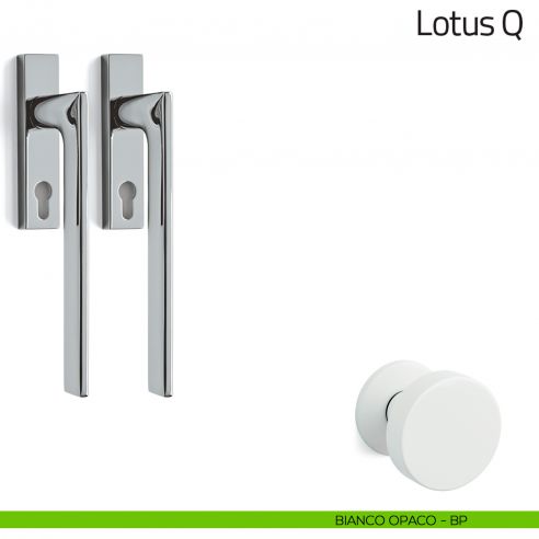 Maniglione per alzante scorrevole Lotus Q Olivari accoppiato bianco opaco