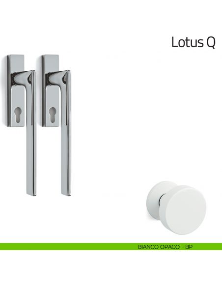 Maniglione per alzante scorrevole Lotus Q Olivari accoppiato bianco opaco
