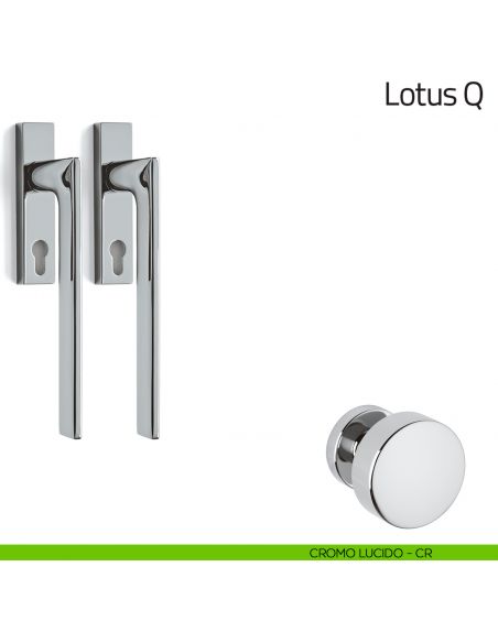 Maniglione per alzante scorrevole Lotus Q Olivari accoppiato cromo lucido
