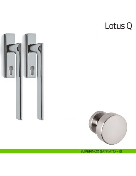 Maniglione per alzante scorrevole Lotus Q Olivari accoppiato superinox satinato