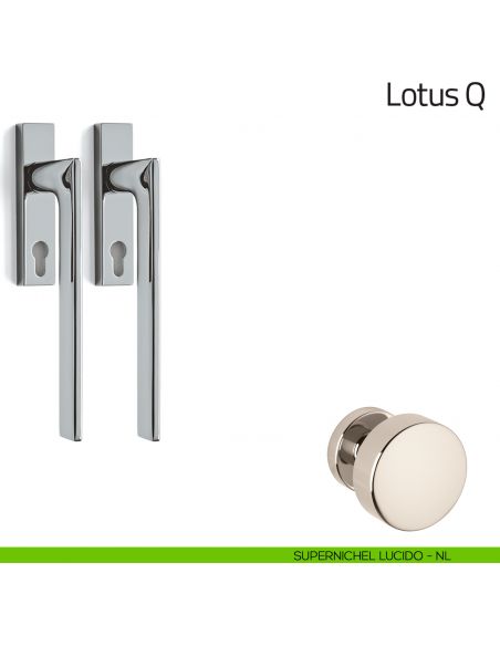 Maniglione per alzante scorrevole Lotus Q Olivari accoppiato supernichel lucido