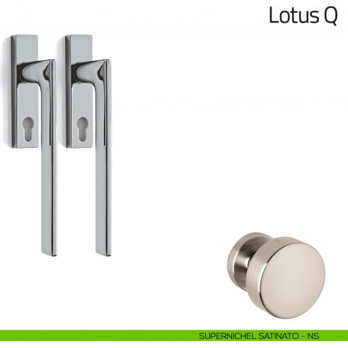 Maniglione per alzante scorrevole Lotus Q Olivari accoppiato supernichel satinato