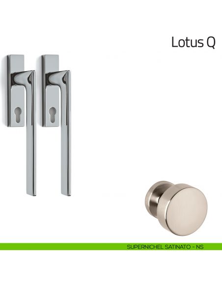 Maniglione per alzante scorrevole Lotus Q Olivari accoppiato supernichel satinato