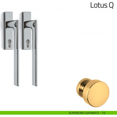 Maniglione per alzante scorrevole Lotus Q Olivari accoppiato superoro satinato