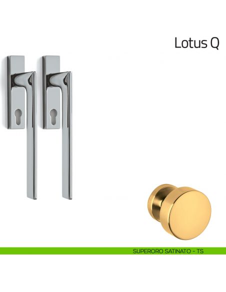 Maniglione per alzante scorrevole Lotus Q Olivari accoppiato superoro satinato