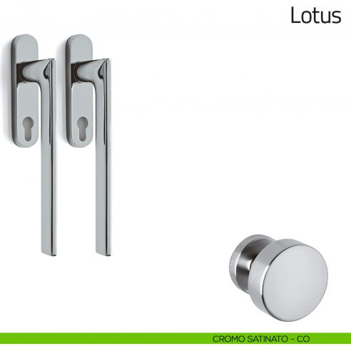 Maniglione per alzante scorrevole Lotus Olivari accoppiato cromo satinato