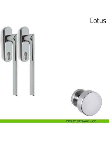 Maniglione per alzante scorrevole Lotus Olivari accoppiato cromo satinato