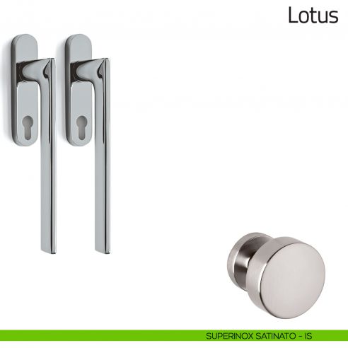 Maniglione per alzante scorrevole Lotus Olivari accoppiato superinox satinato