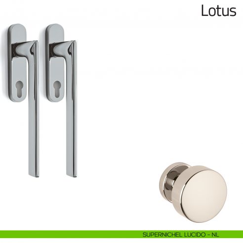 Maniglione per alzante scorrevole Lotus Olivari accoppiato supernichel lucido