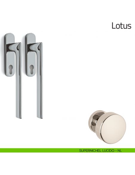 Maniglione per alzante scorrevole Lotus Olivari accoppiato supernichel lucido