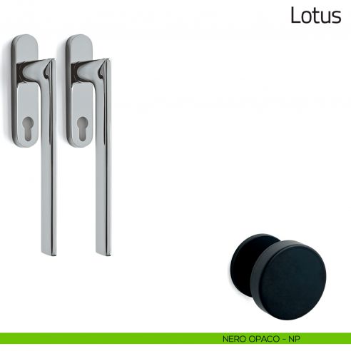 Maniglione per alzante scorrevole Lotus Olivari accoppiato nero opaco
