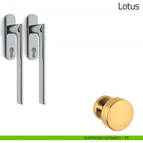 Maniglione per alzante scorrevole Lotus Olivari accoppiato superoro satinato