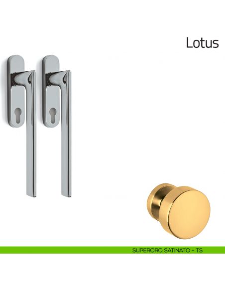 Maniglione per alzante scorrevole Lotus Olivari accoppiato superoro satinato