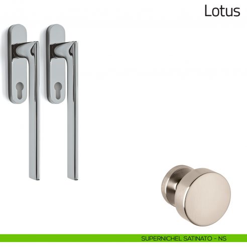 Maniglione per alzante scorrevole Lotus Olivari accoppiato supernichel satinato