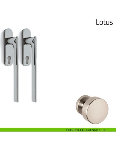 Maniglione per alzante scorrevole Lotus Olivari accoppiato supernichel satinato