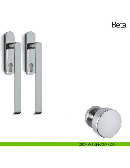 Maniglione per alzante scorrevole Beta Olivari accoppiato cromo satinato