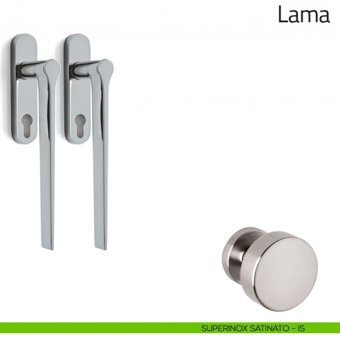 Maniglione per alzante scorrevole Lama Olivari accoppiato superinox satinato