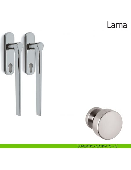 Maniglione per alzante scorrevole Lama Olivari accoppiato superinox satinato