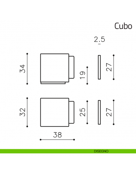 Fermaporta magnetico Cubo Olivari disegno