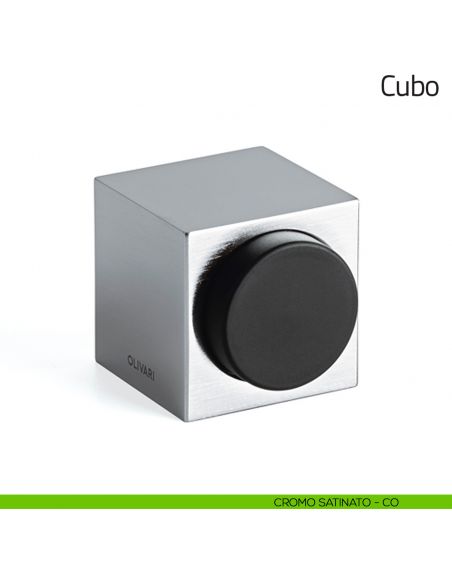 Fermaporta Cubo Olivari cromo satinato