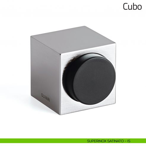 Fermaporta Cubo Olivari superinox satinato