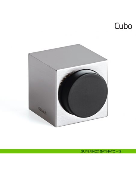 Fermaporta Cubo Olivari superinox satinato