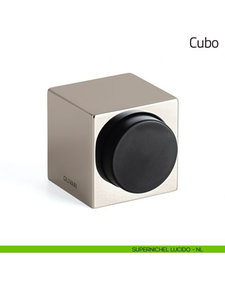Fermaporta Cubo Olivari supernichel lucido