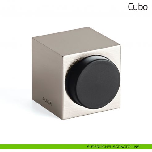 Fermaporta Cubo Olivari supernichel satinato