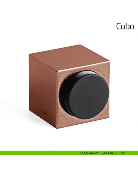 Fermaporta Cubo Olivari superrame satinato