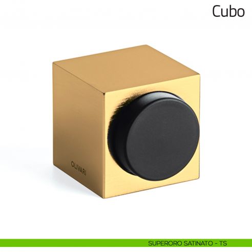 Fermaporta Cubo Olivari superoro satinato