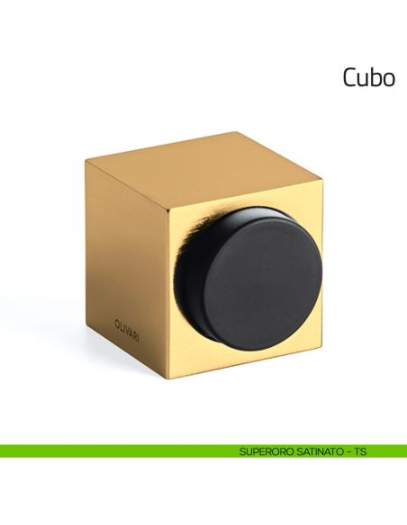 Fermaporta Cubo Olivari superoro satinato
